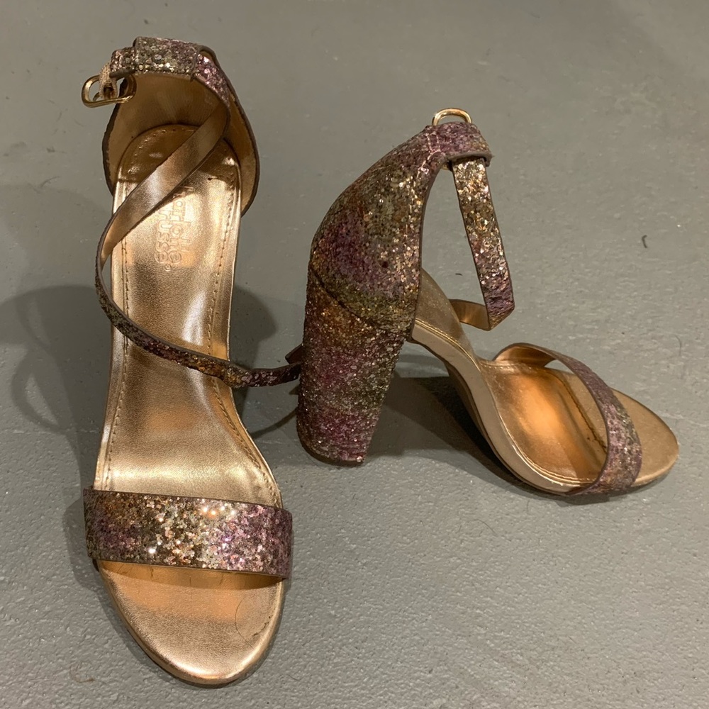 Sparkly ankle strap heel